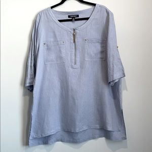 Ellen Tracy light blue linen shirt